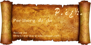 Perlberg Éda névjegykártya